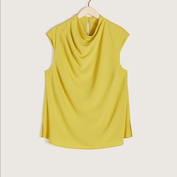 𝅺Addition  Elle Drape Neck Yellow Sleeveless Blouse Size 4x NWT Brand New - Picture 4 of 11